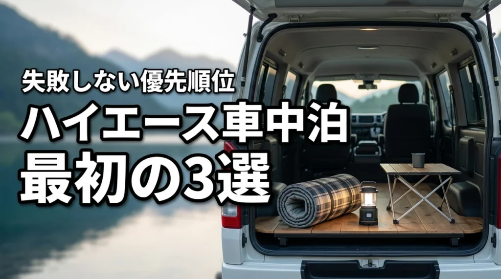 ハイエースで車中泊を始める人が最初に揃えるもの3選！失敗しない優先順位