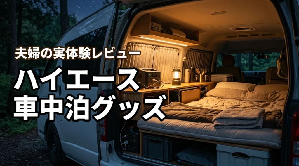 ハイエースの車中泊が快適になるおすすめグッズ11選！夫婦の使った正直レビュー